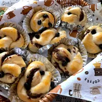 黒豆あんこきな粉パン🥐#リメイクパン