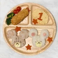 Snapdishの料理写真:一歳誕生日の娘ごはん|h r n 🐻さん