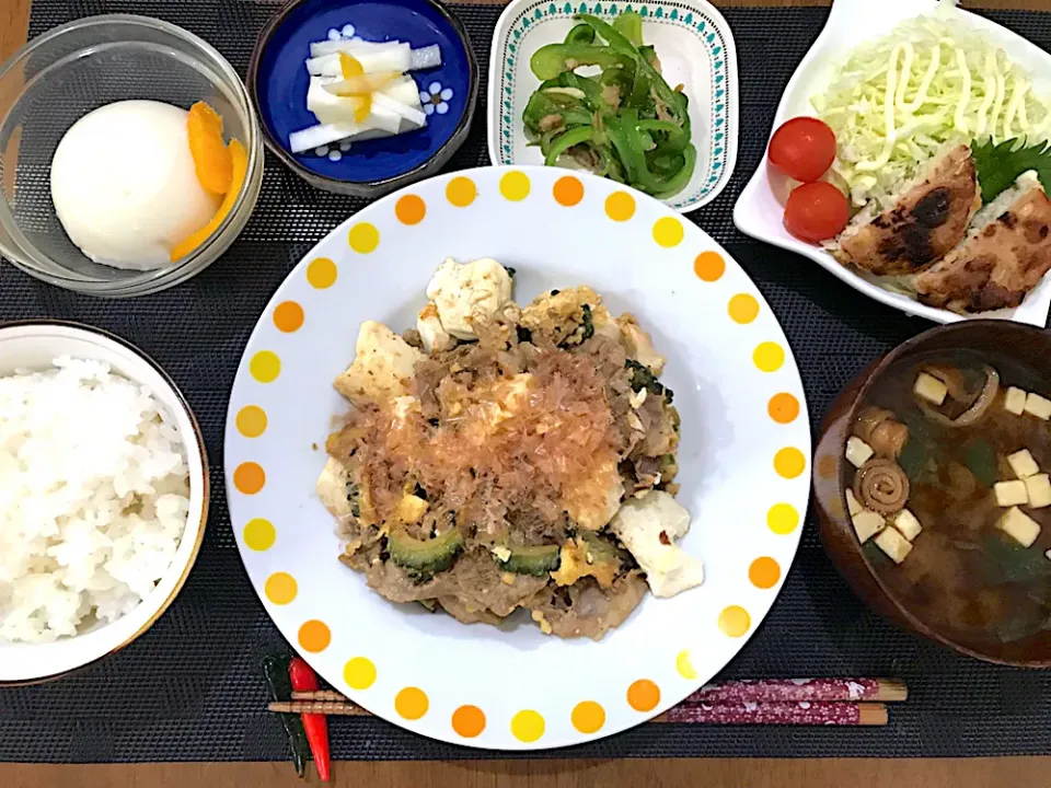 季節外れのゴーヤチャンプルー定食|ゆうかさんさん