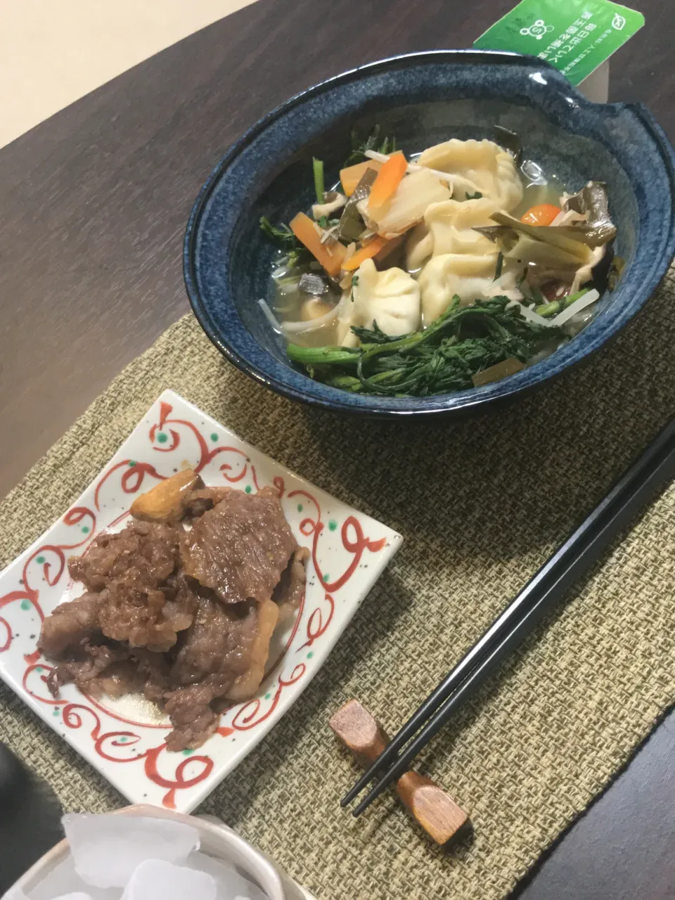 焼肉と餃子スープ|くろさん