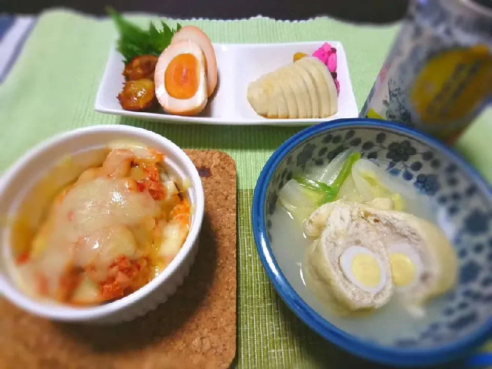 ★花金の晩酌★
☆焼売キムチーズ焼き
☆鶏団子巾着
☆燻製と大根の糠漬けと紫蘇ニンニク
☆strongzeroﾀﾞﾌﾙﾚﾓﾝ|☆Chieco☆さん