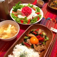 Snapdishの料理写真:回鍋肉？バラハム？卵スープ？|PONさん