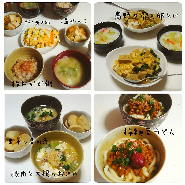 胃腸炎回復時の我が家のメニュー