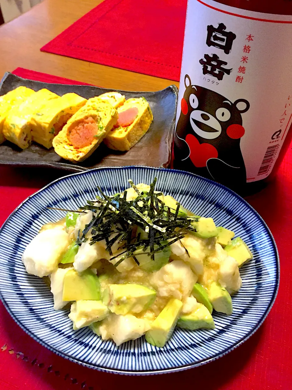 たたき長芋とアボカドのわさびポン酢和え🍀|おかちさん