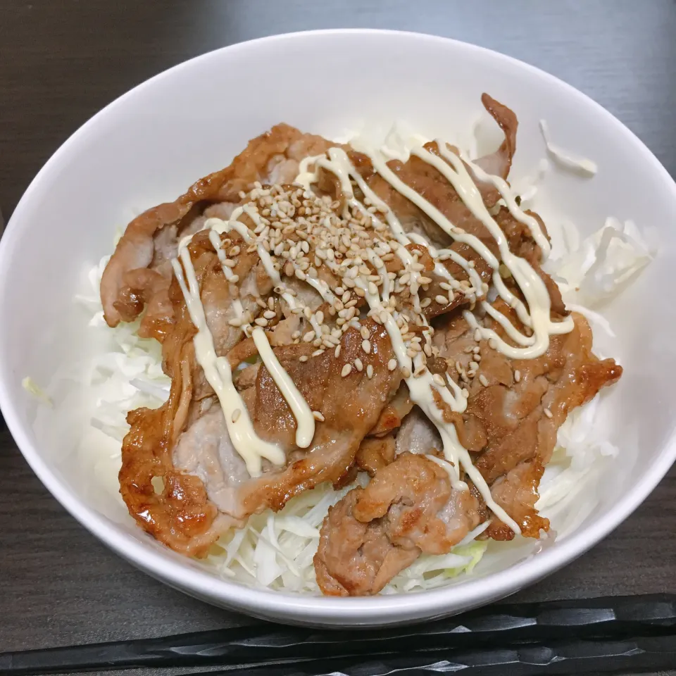 豚肉の生姜マヨ丼|しぃさん