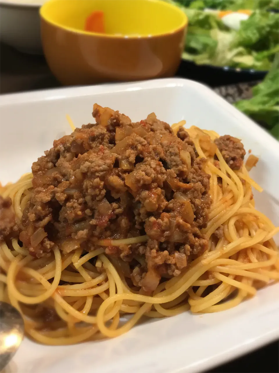 ミートソーススパゲティ🍝|かおたまさん