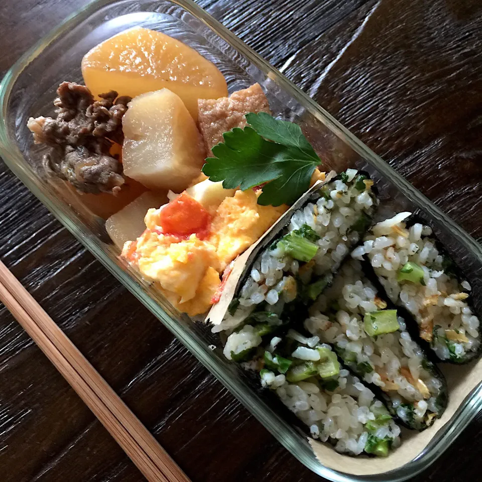 トマトオムレツと丸ごと大根弁当|Kさん