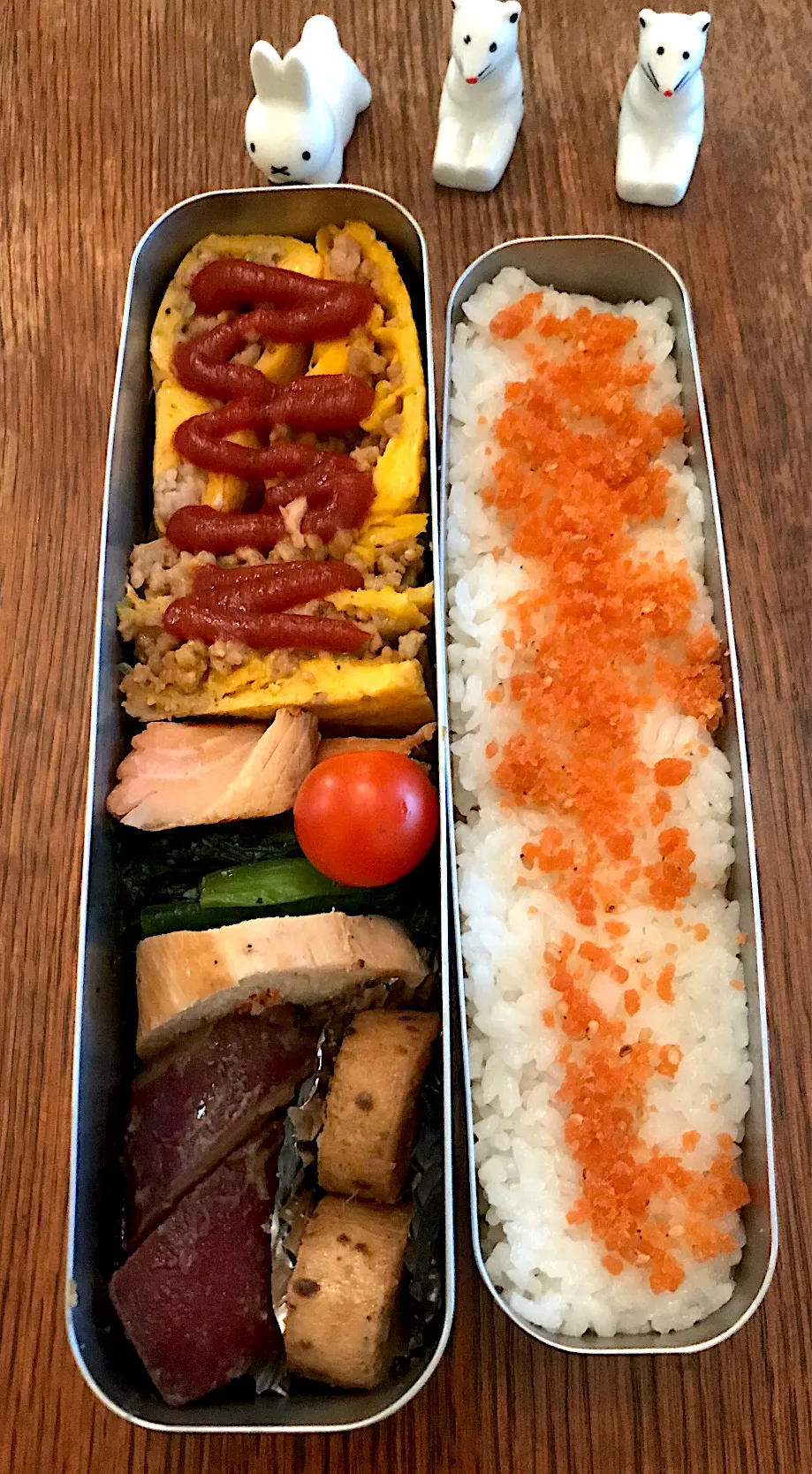 ランチ #お弁当記録  #サーモス  #お弁当  #さつまいもの甘煮  #やまいもバター醤油ソテー #丸ごと #皮ごと食べる|小松菜さん