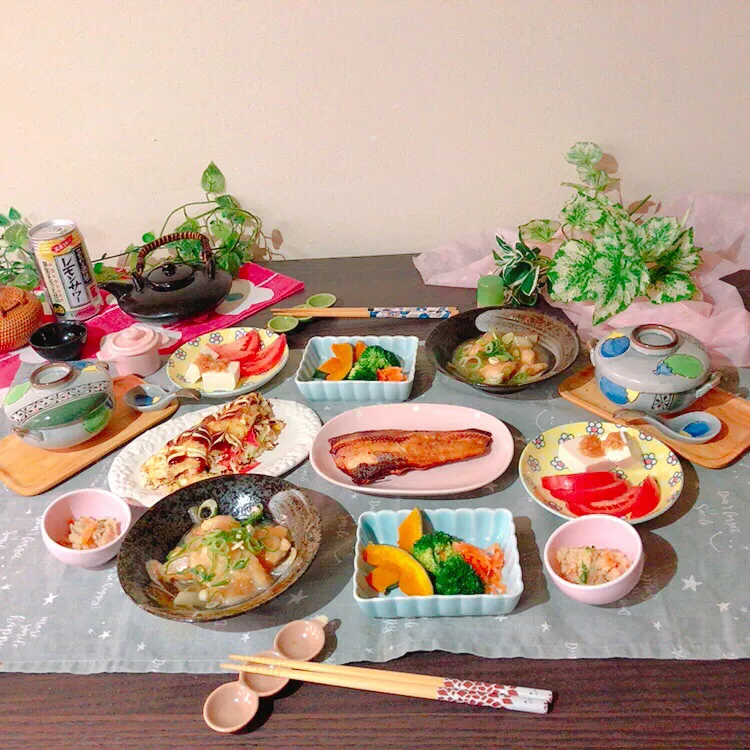 Snapdishの料理写真:おうちごはん/鶏肉のおろし煮定食|ぷらっとさん