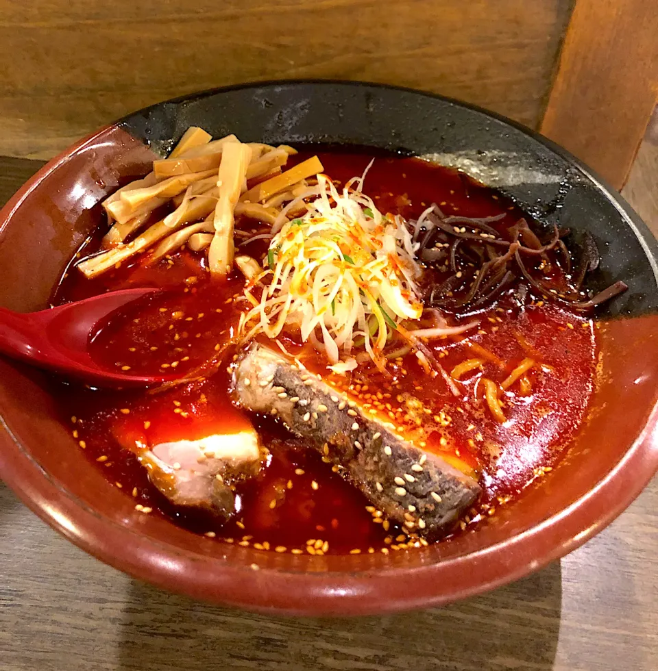 Snapdishの料理写真:焙煎辛味噌ラーメン🍜　中辛🌶🌶  メンマ増し❗️|NOBUちえさん