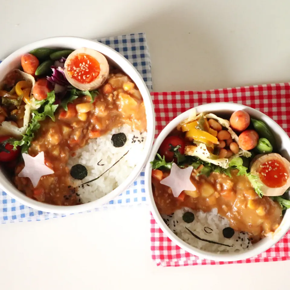 中学生男子年子弁当🍱カレー顔弁❣️|なかじー。さん