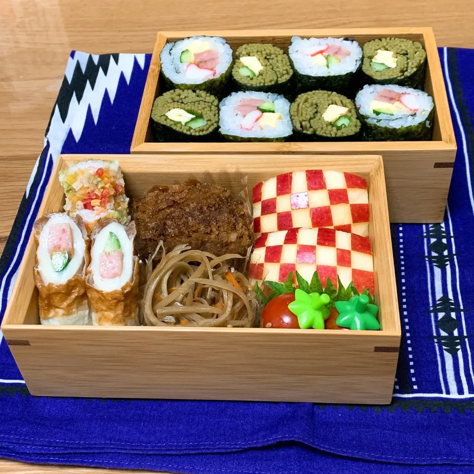 旦那のお弁当2 海苔巻きと蕎麦寿司弁当にしました^ ^|ヤマネコさん