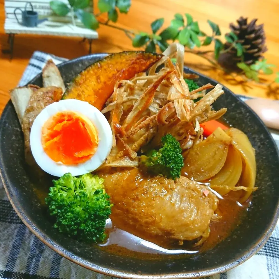 Snapdishの料理写真:かおちゃんさんの料理 鶏手羽先と十種の野菜の和風スープカレー♪|とまと🍅さん