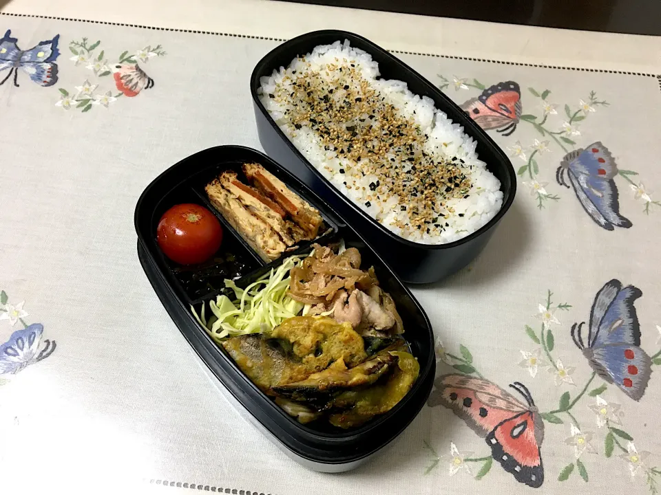 鯖のカレー竜田と豚の生姜焼きのお弁当|みよさん