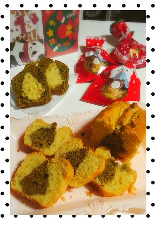 Snapdishの料理写真:sakurakoさんの料理 切っても切ってもX'masツリーの金太郎パウンドケーキ(⌒0⌒)／|みったんさん