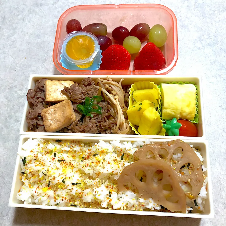 Snapdishの料理写真:#すき焼き風弁当#パパ弁当|Ikuさん