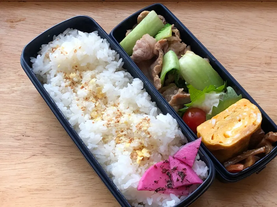 豚と青梗菜のオイスターソース炒め 弁当|弁当 備忘録さん