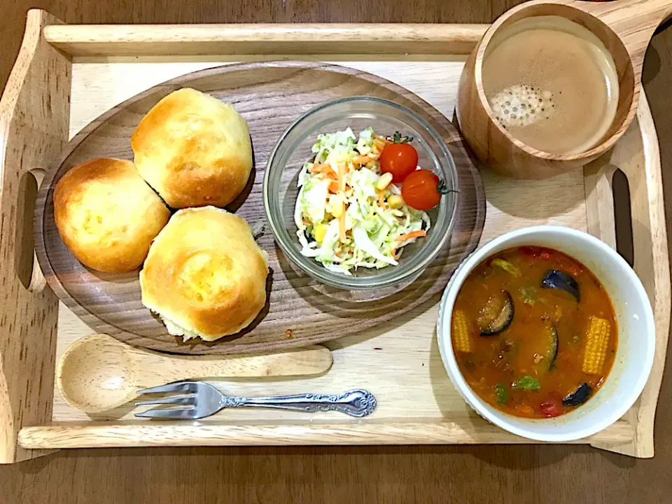 手作りパンでカレーセット|ゆうかさんさん