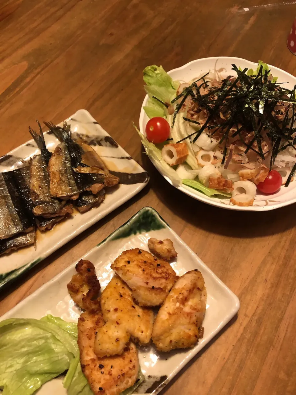 鳥ムネチーズパン粉焼き・さんまの蒲焼・大根サラダ|mayuyuさん