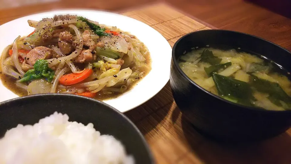 あんかけ鶏肉野菜炒め～
の晩ごはん✨|kaz(*･ω･)さん