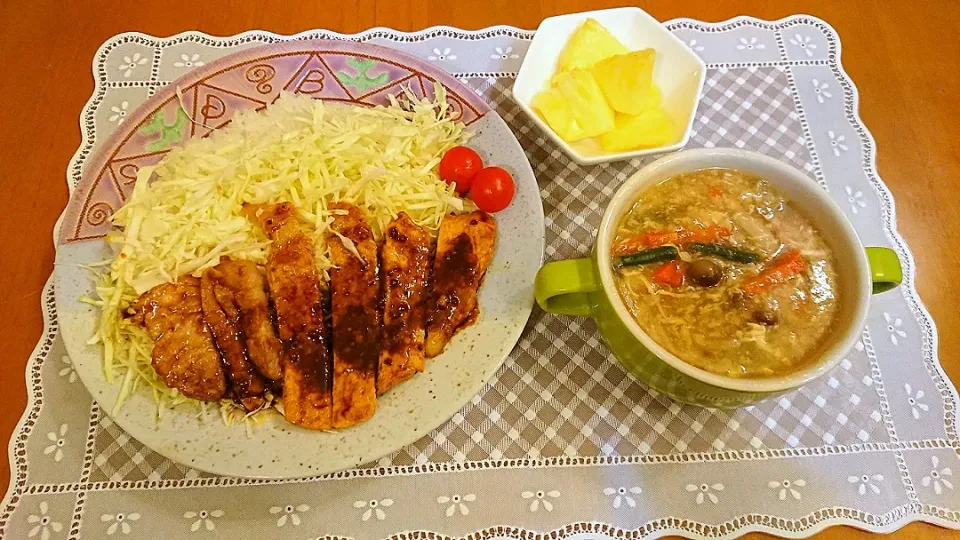 ☆トンテキ丼
☆あんかけ豆腐
☆パイン🍍|chikakoさん