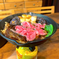 小さめスキレットで独りスキヤキw