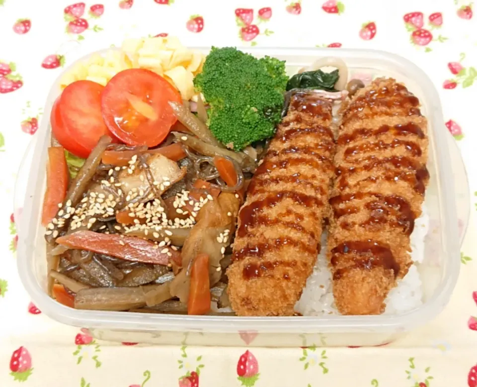 ささみかつのっけ弁当❤️|みちゅあしさん