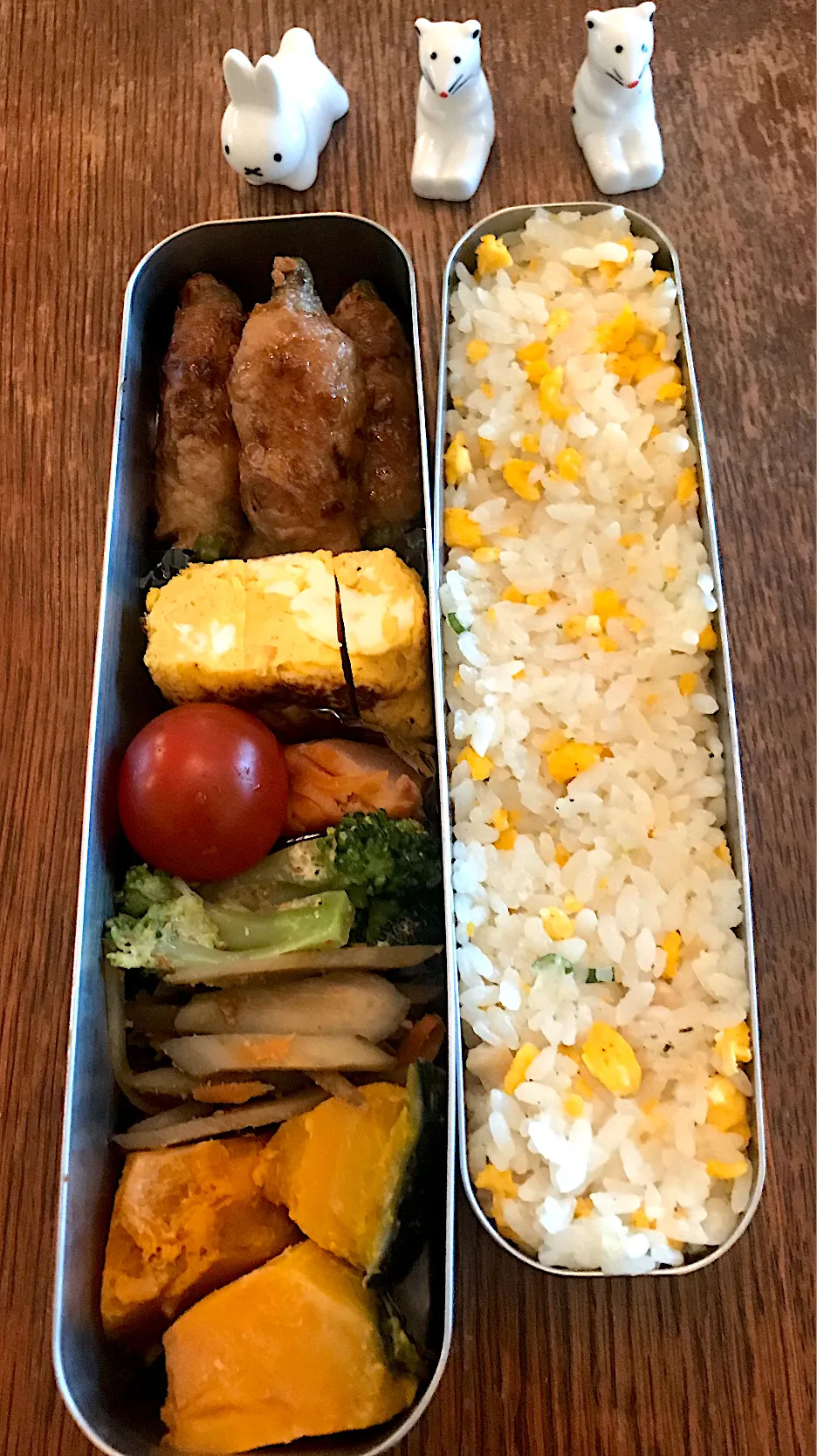 ランチ #旬を頂きます  #かぼちゃの煮物  #丸ごと  #お弁当  #サーモス  #お弁当記録  #アスパラ肉巻き|小松菜さん