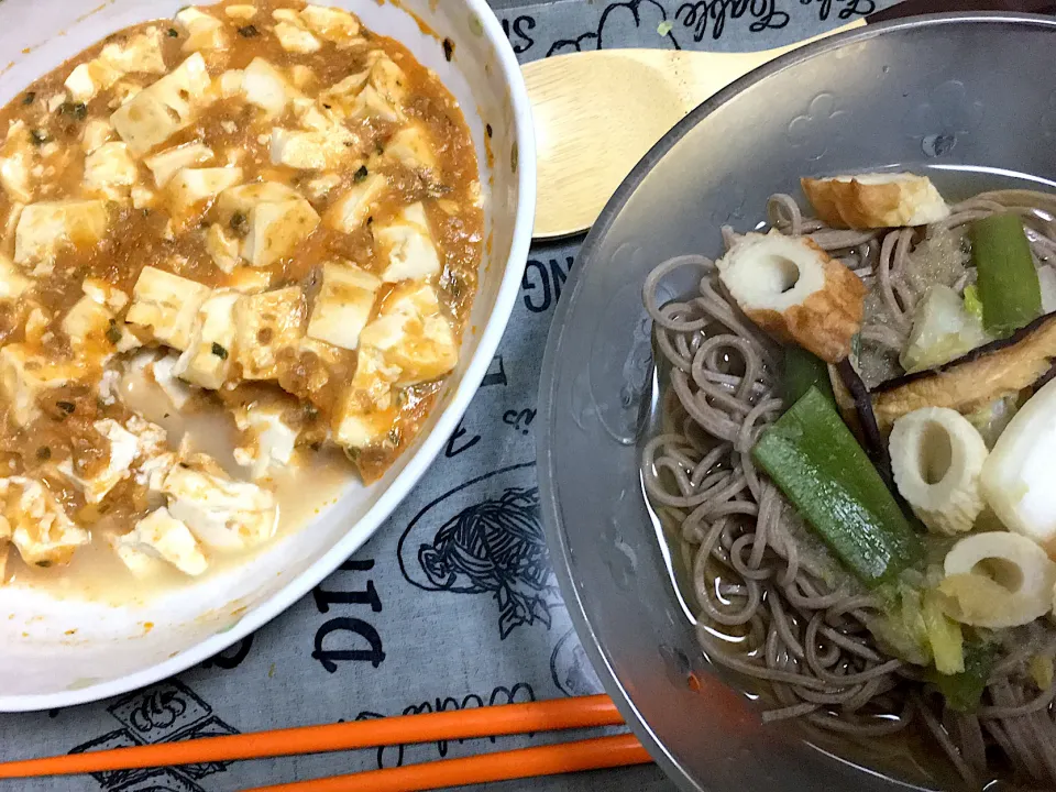 温そばと麻婆豆腐！|あんこさん