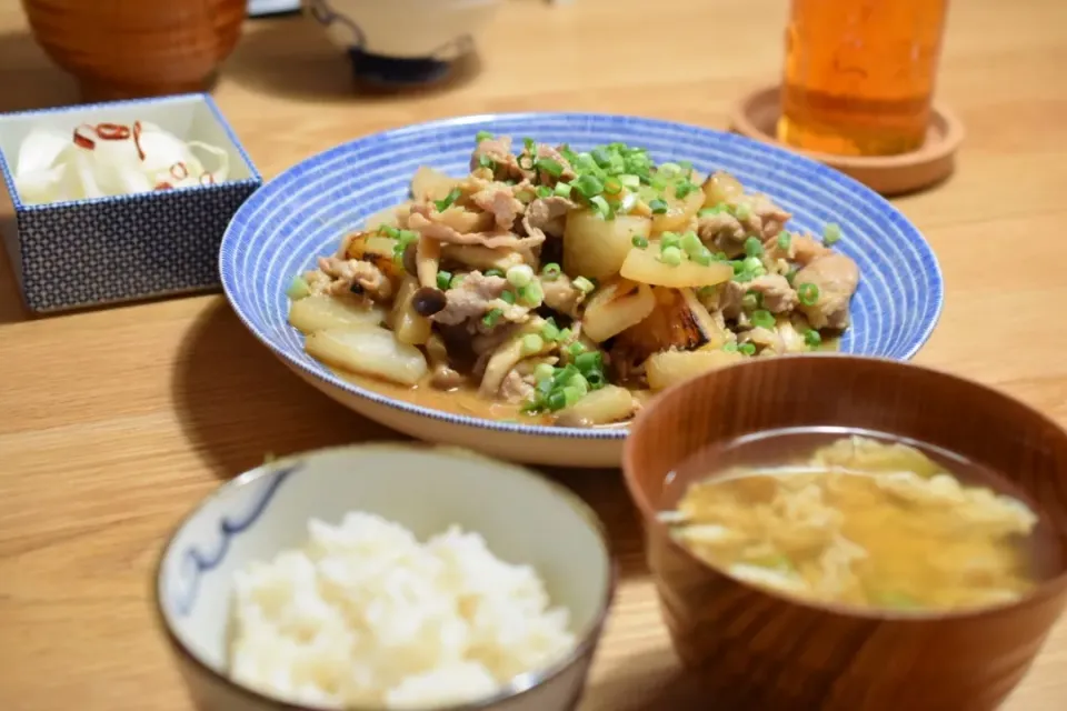 大根と豚肉の旨辛味噌炒め|うにんぱすさん