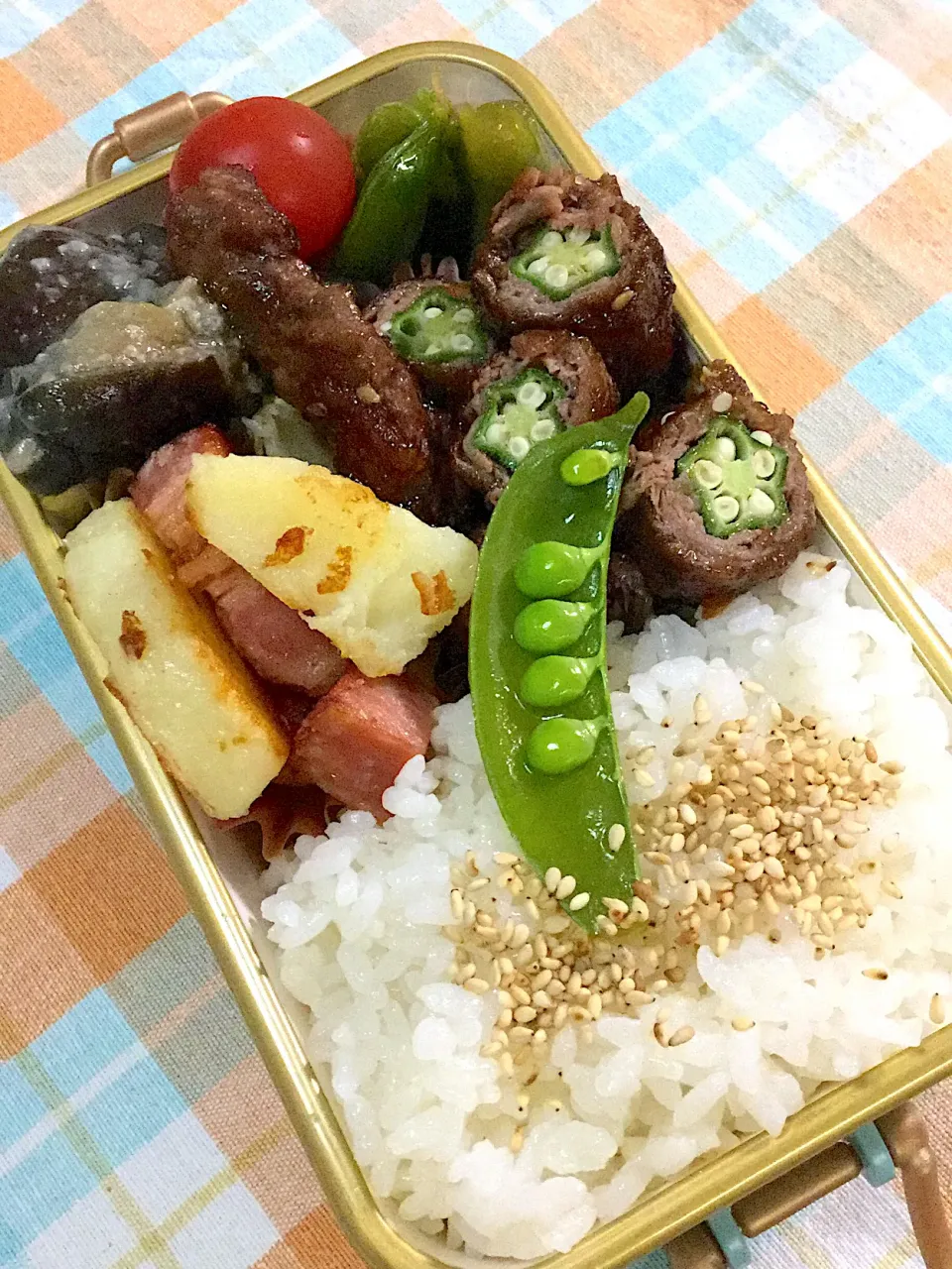 長女の中学弁当！オクラ肉巻き！|yukoさん