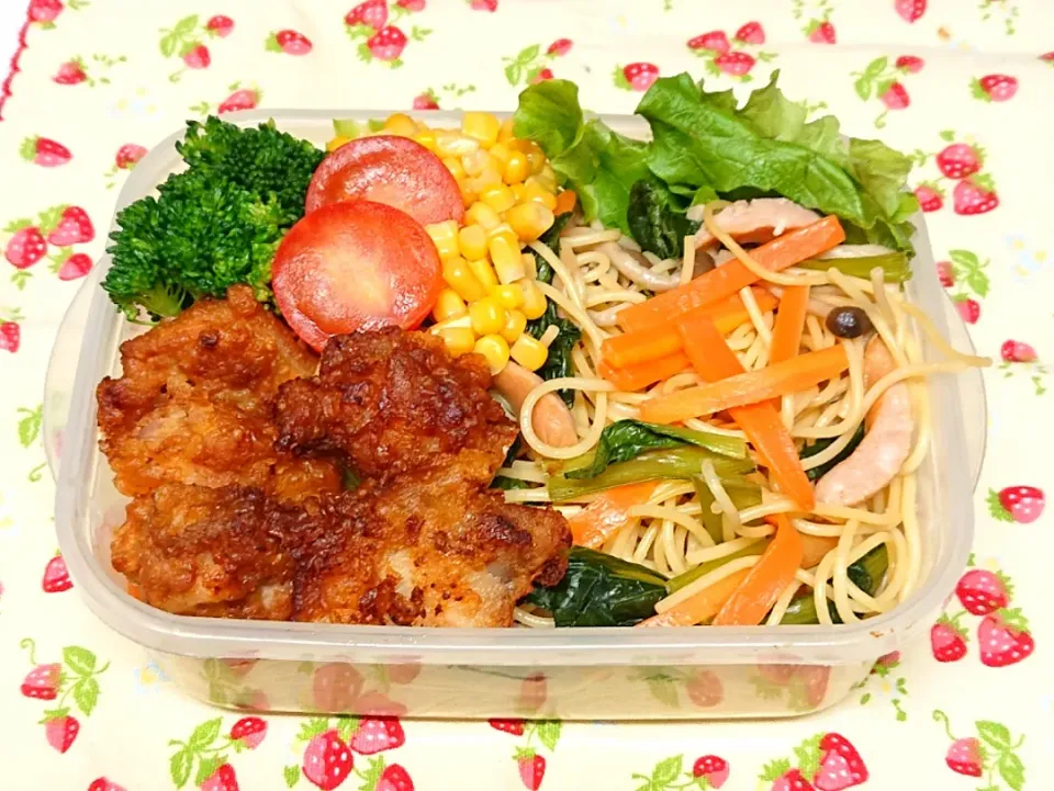 和風スパゲティ弁当❤️(間にミートソースが隠れてるので混ぜて召し上がれ～✨)|みちゅあしさん