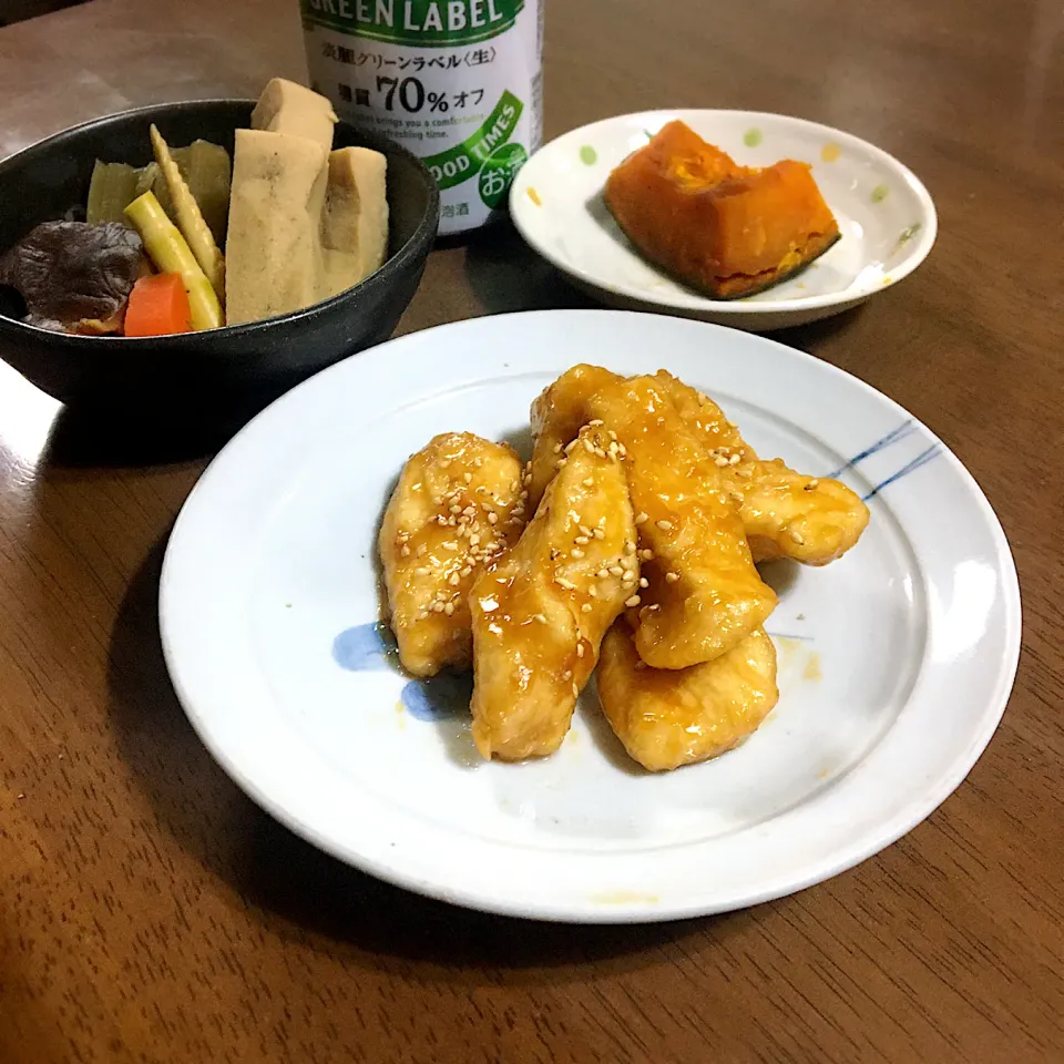 ぶりさんさんの料理 鶏胸肉の甘辛揚げ|あっつさん