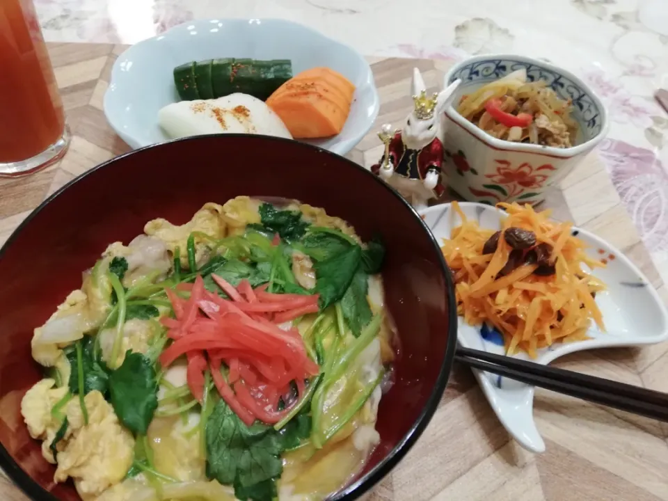 '20. 2/6 
長ねぎで親子丼😋|たえさん