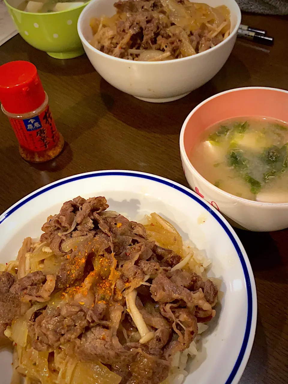 牛丼　青海苔とワカメ豆腐のお味噌汁|ch＊K*∀o(^^*)♪さん