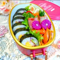 サラダ巻きで実習弁当