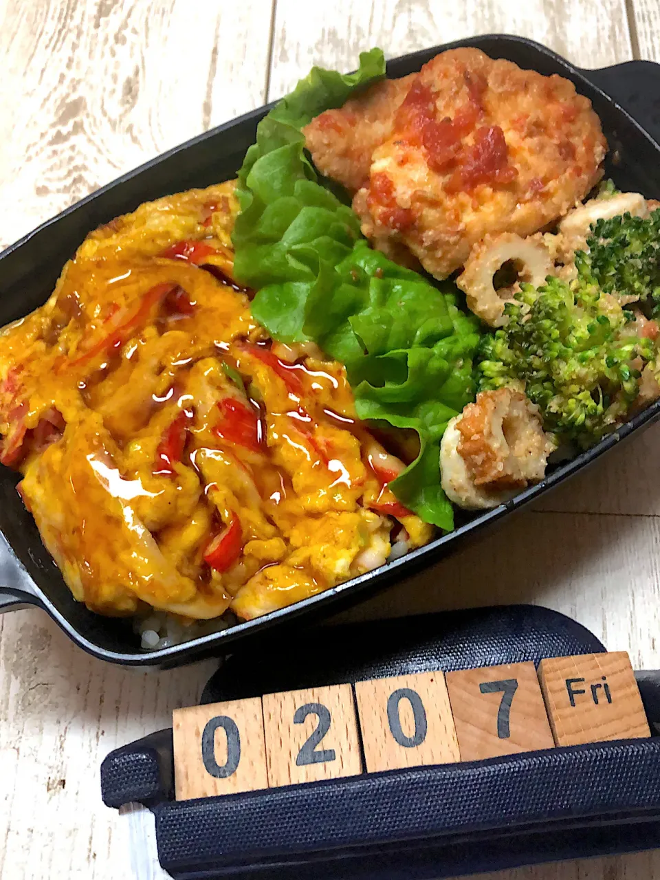 カニ玉丼(天津丼？弁当☆2/7#高校男子弁当#中学男子弁当|yu-co☆さん