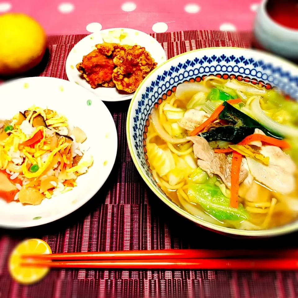 🍀八幡浜ちゃんぽん🍜
🍀ばら寿司
🍀唐揚げ|yukaringoさん