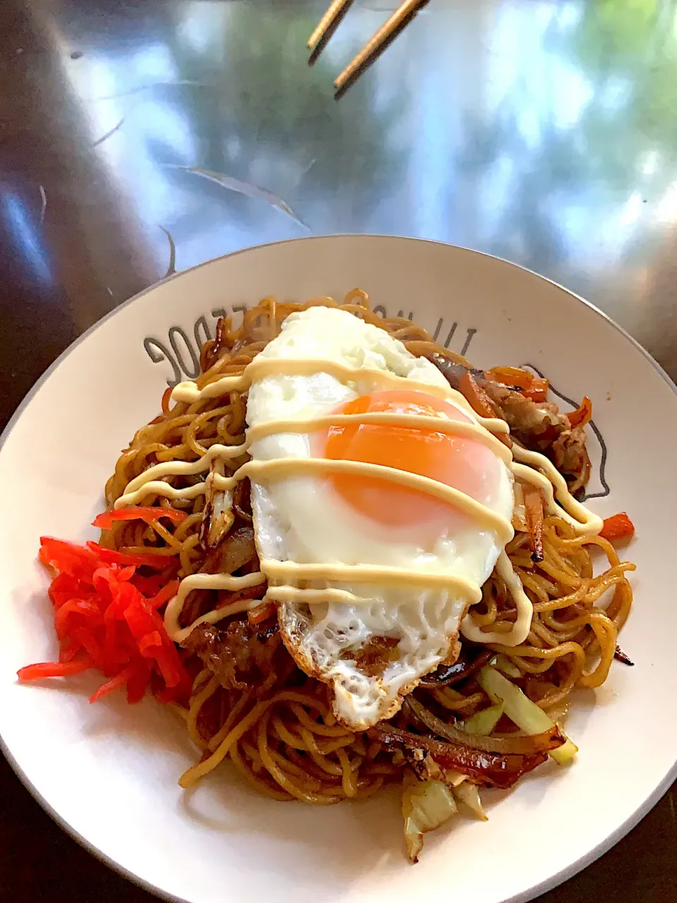 目玉焼きonカレー焼きそば|loveままさん