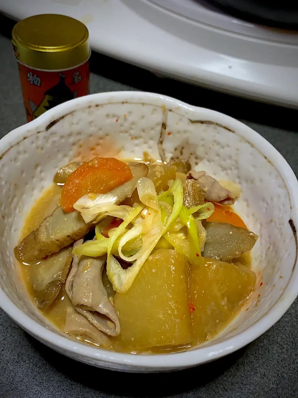 Snapdishの料理写真:ラーメンスープと味噌でもつ煮！|Hiroko Ikezoeさん