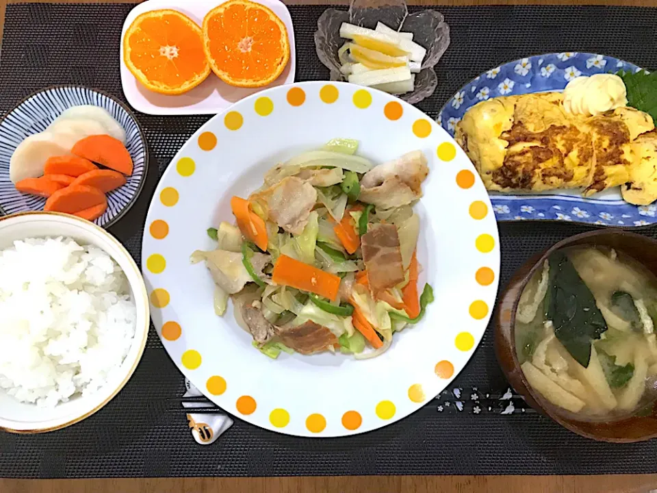 野菜炒め定食|ゆうかさんさん