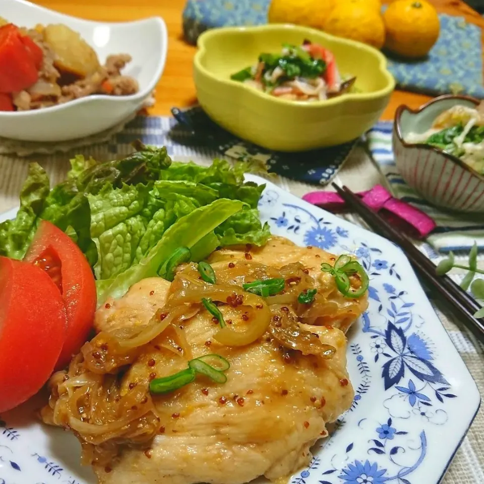 からあげビールさんの料理 【節約120円】ご飯が進む♪むね肉と新玉ねぎのハニマスオイスター炒め|とまと🍅さん