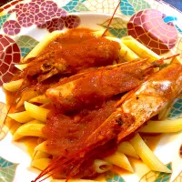 head shrimp pasta with tomato source|AKO magicalさん