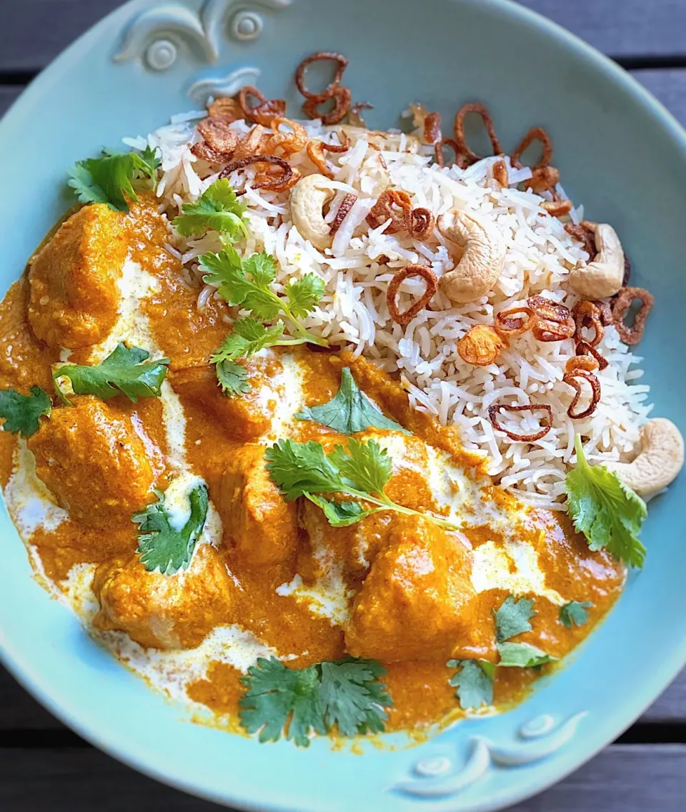 Butter chicken with basmati rice|12Dragonさん