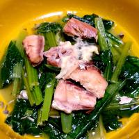 さばと小松菜のしょうが煮