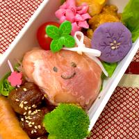 生ハムのハートのお握りお弁当