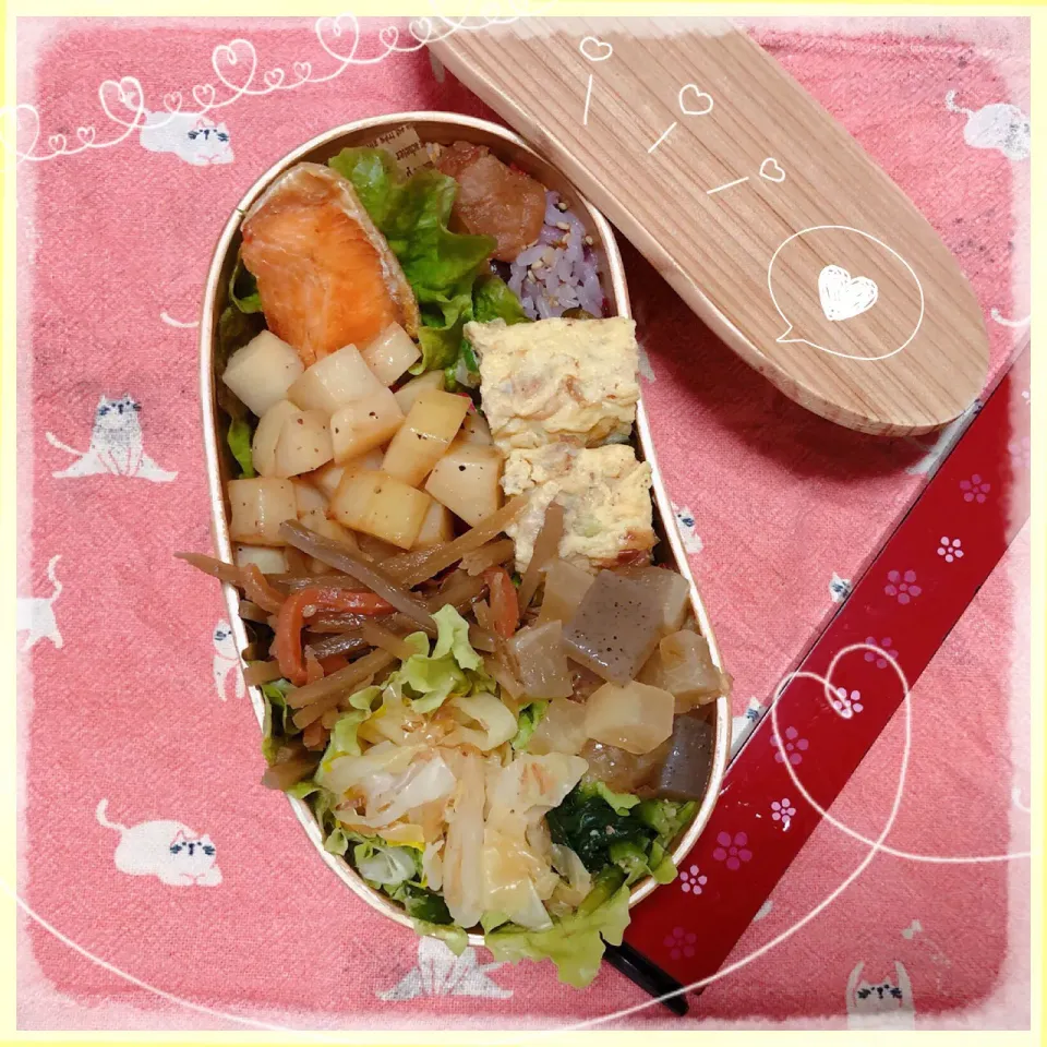 Snapdishの料理写真:２／１２ ｗｅｄ 鮭弁当🍴|rinaronarさん