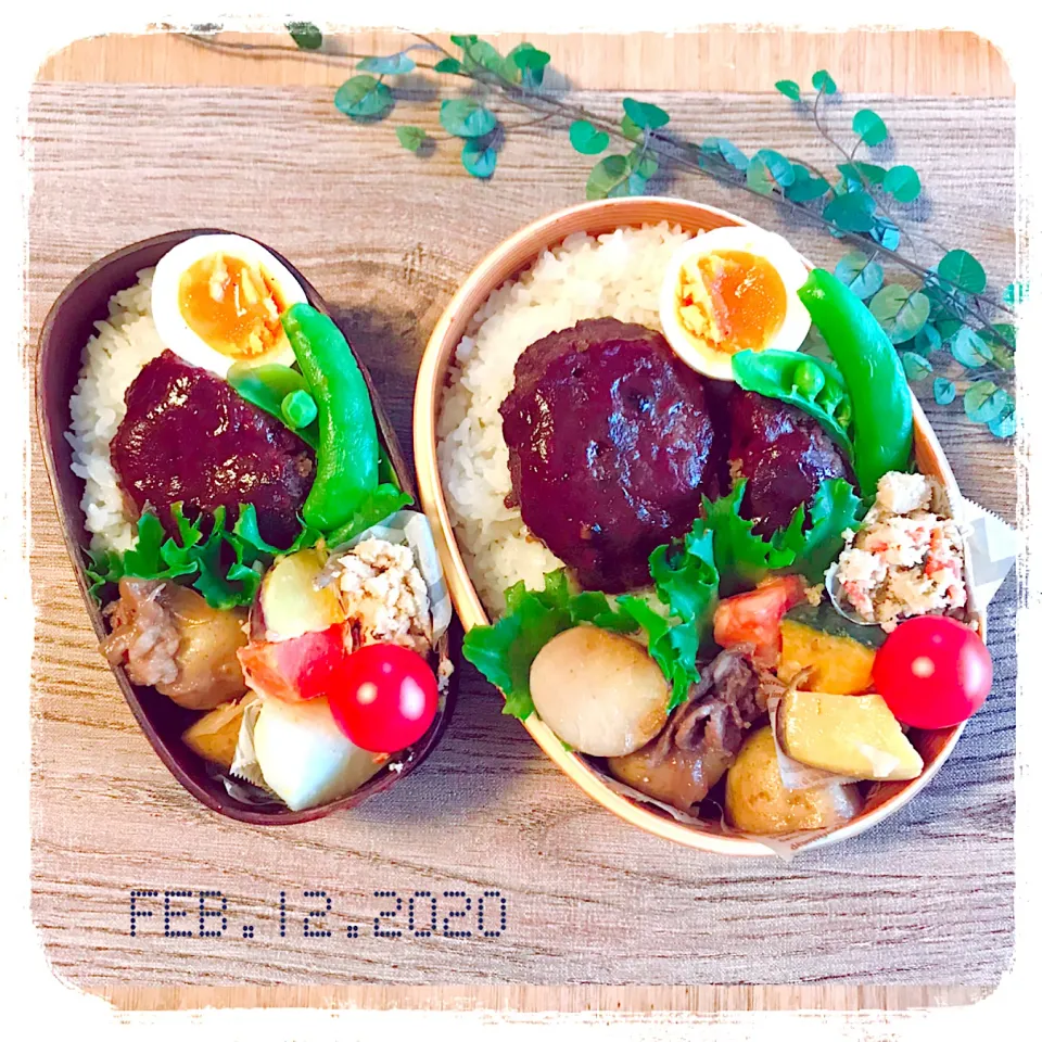 2/12 ☺︎☺︎ ハンバーグ弁当✩.*˚|jon2さん