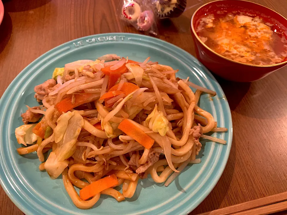 2月12日夜は焼きうどん|とももさん