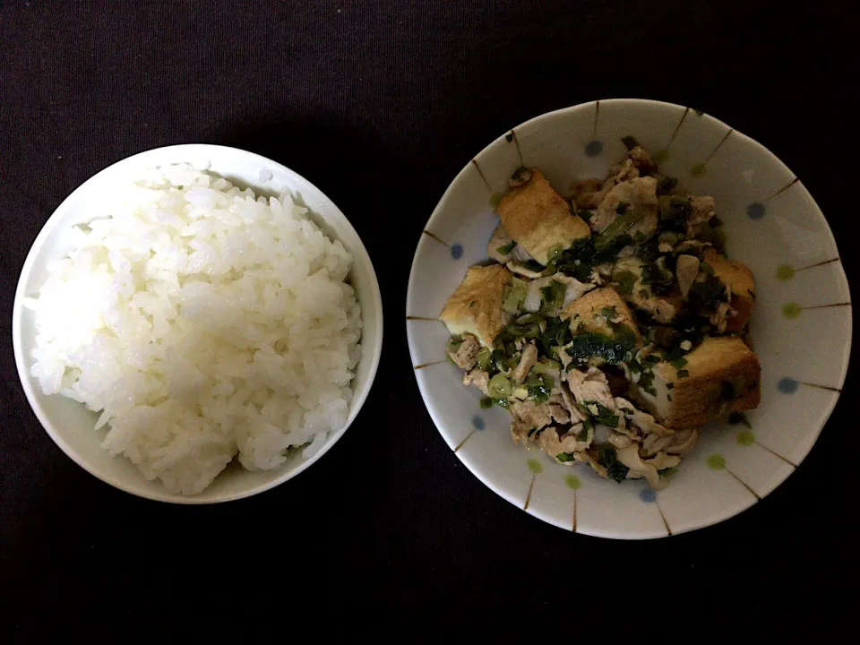 豚肉厚揚げ炒め(ハーフ)ご飯|ばーさんさん